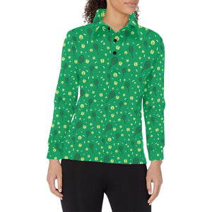 Tennis Pattern Print Design 03 Women's Long Sleeve Polo Shirt