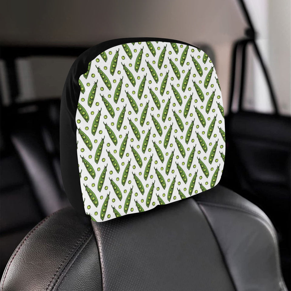 Green Peas Pattern Print Design 03 Car Headrest Cover