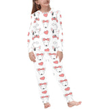 Bull Terrier Pattern Print Design 04 Kids' Boys' Girls' All Over Print Pajama Set