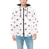 Ostrich Pattern Print Design 03 Men's Padded Hooded Jacket(ModelH42)