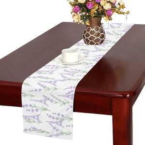 Eiffel Tower Lavender Pattern Print Design 01 Table Runner