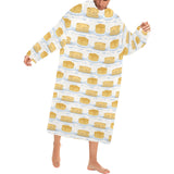 Pancake Pattern Print Design 01 Blanket Robe with Sleeves