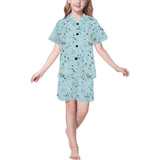 Greyhound Pattern Print Design 03 Kids' Boys' Girls' V-Neck Short Pajama Set