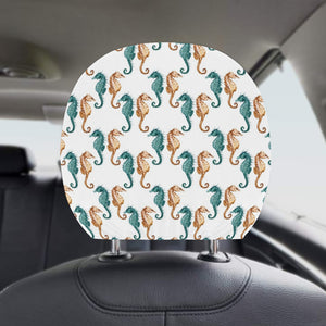 Seahorse Pattern Background Car Headrest Cover