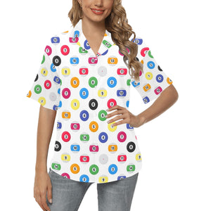 Billiard Ball Pattern Print Design 04 Women's All Over Print Hawaiian Shirt