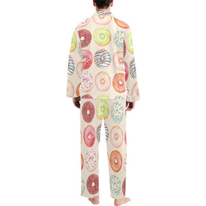 Donut Pattern Men's Long Pajama Set