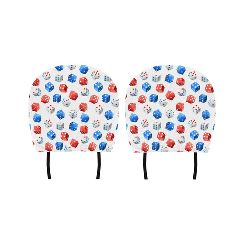 Dice Pattern Print Design 01 Car Headrest Cover