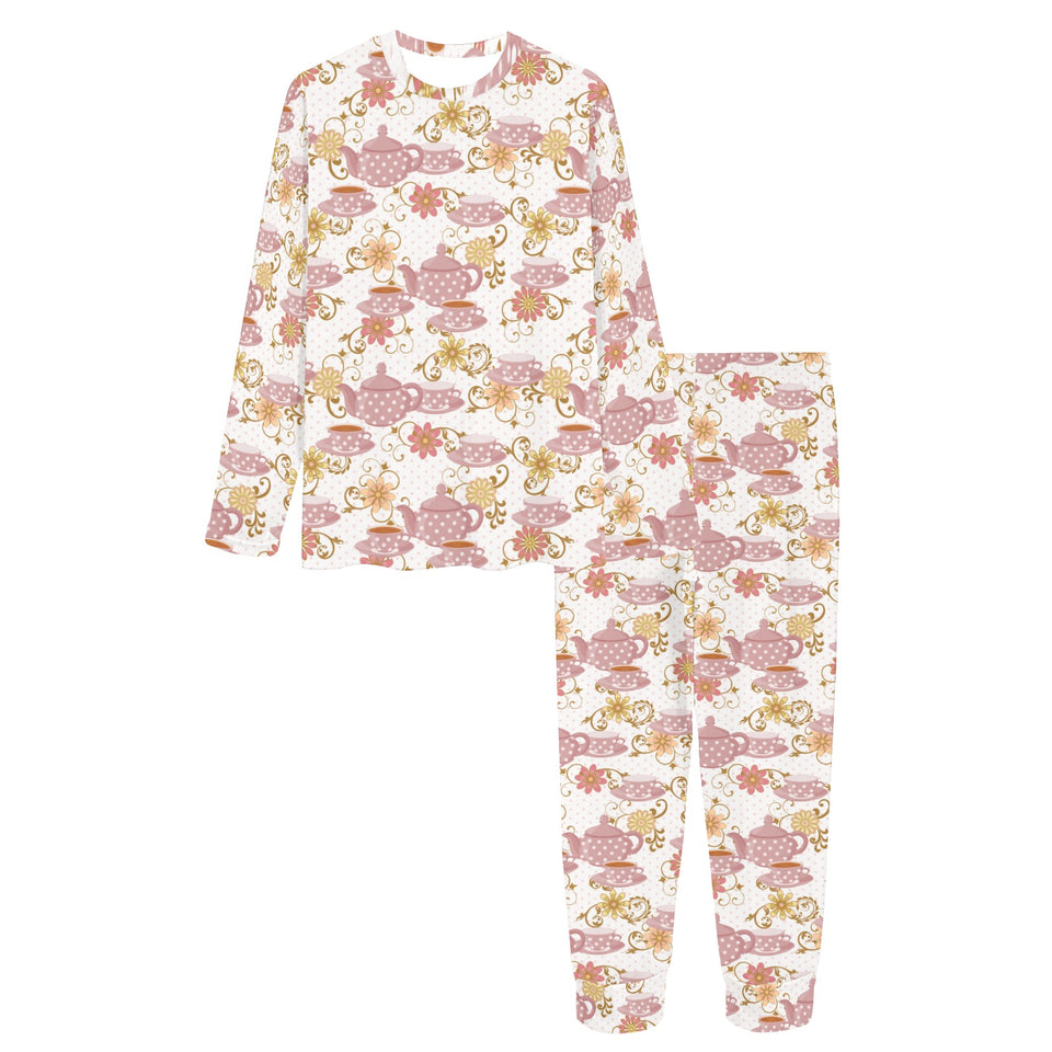 Tea pots Pattern Print Design 01 Women's All Over Print Pajama Set