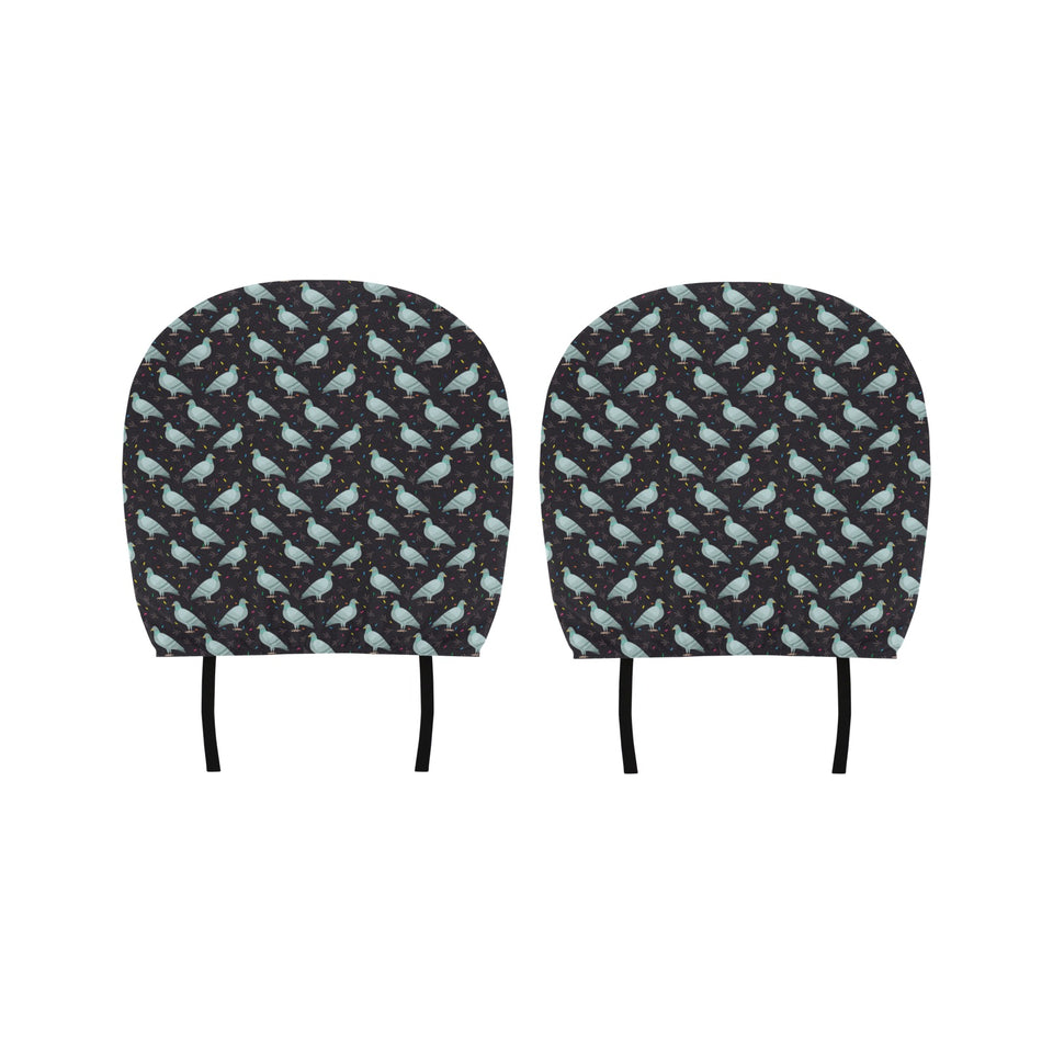 Pigeon Pattern Print Design 01 Car Headrest Cover