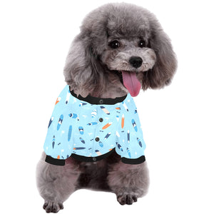 Surfboard Pattern Print Design 05 All Over Print Pet Dog Round Neck Fuzzy Shirt