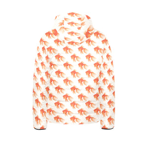 Goldfish Pattern Print Design 05 Kids' Boys' Girls' Padded Hooded Jacket