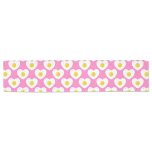 Fried Eggs Pattern Print Design 02 Table Runner