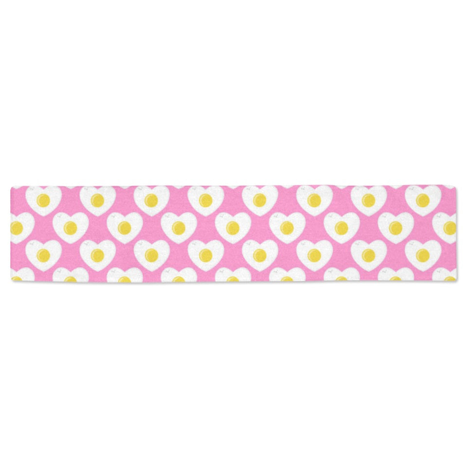 Fried Eggs Pattern Print Design 02 Table Runner