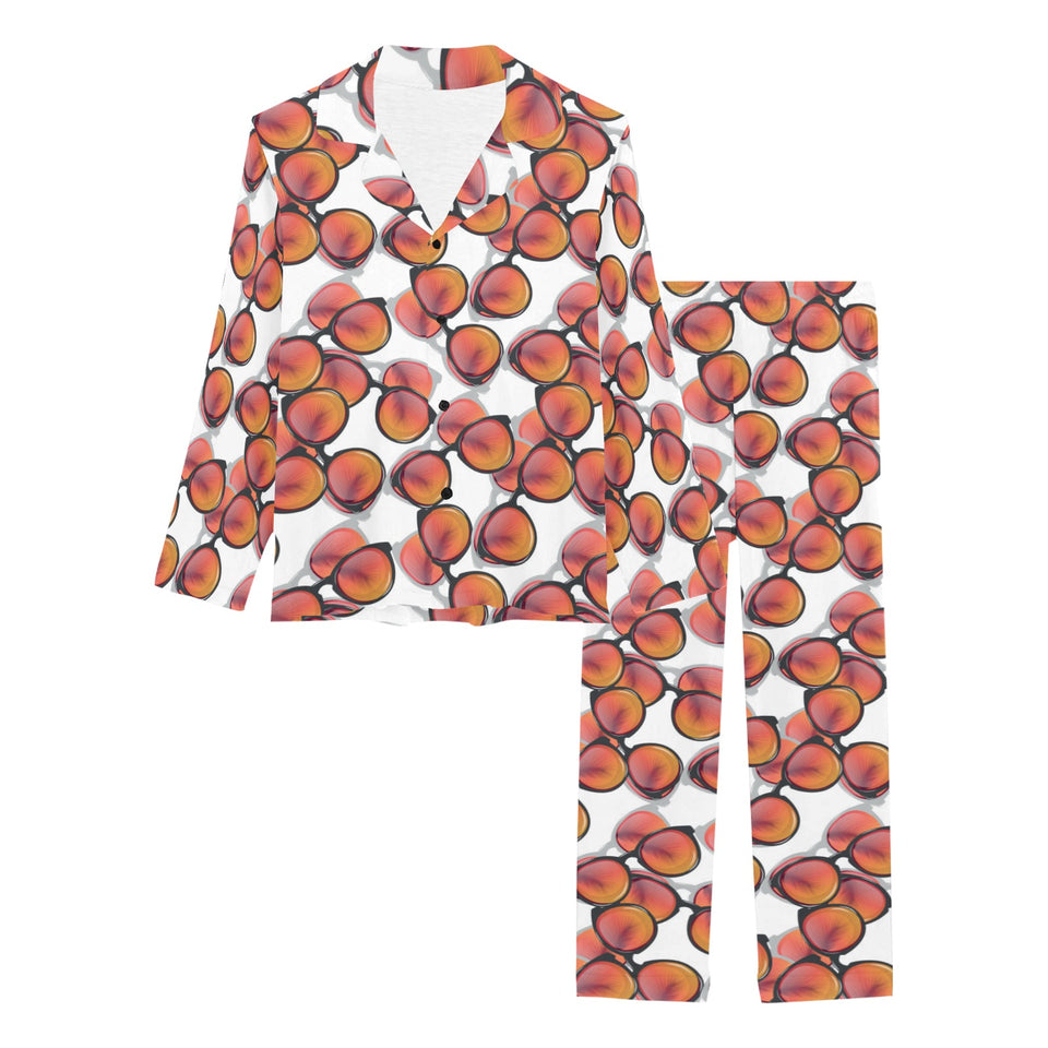 Sun Glasses Pattern Print Design 01 Women's Long Pajama Set