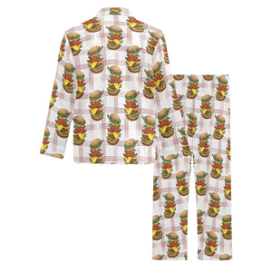 Hamburger Pattern Print Design 03 Men's Long Pajama Set