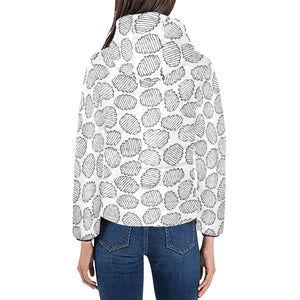 Potato Chips Pattern Print Design 03 Women's Padded Hooded Jacket