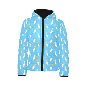 Pelican Pattern Print Design 02 Kids' Boys' Girls' Padded Hooded Jacket