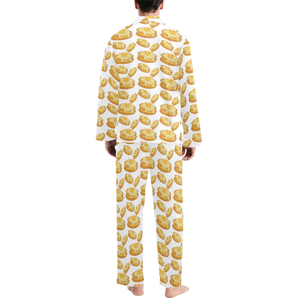 Pancake Pattern Print Design 05 Men's Long Pajama Set