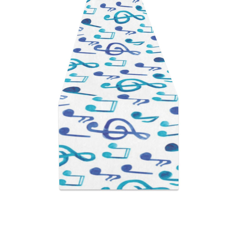 Music Notes Pattern Print Design 03 Table Runner