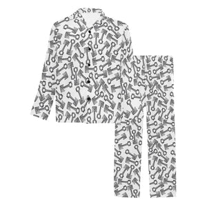 Engine Piston Pattern Print Design 01 Men's Long Pajama Set