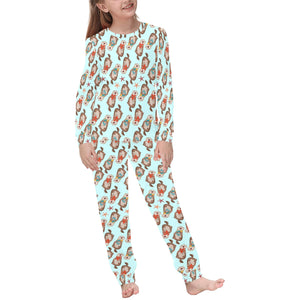 Otter Pattern Background Kids' Boys' Girls' All Over Print Pajama Set