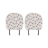 Penguin Christmas Tree Pattern Car Headrest Cover