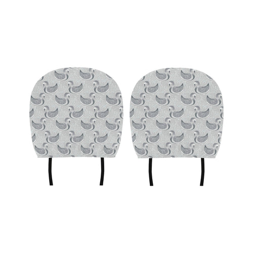 Swan Gray Pattern Car Headrest Cover