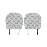 Swan Gray Pattern Car Headrest Cover