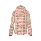 Pretzels Pattern Print Design 04 Women's Padded Hooded Jacket