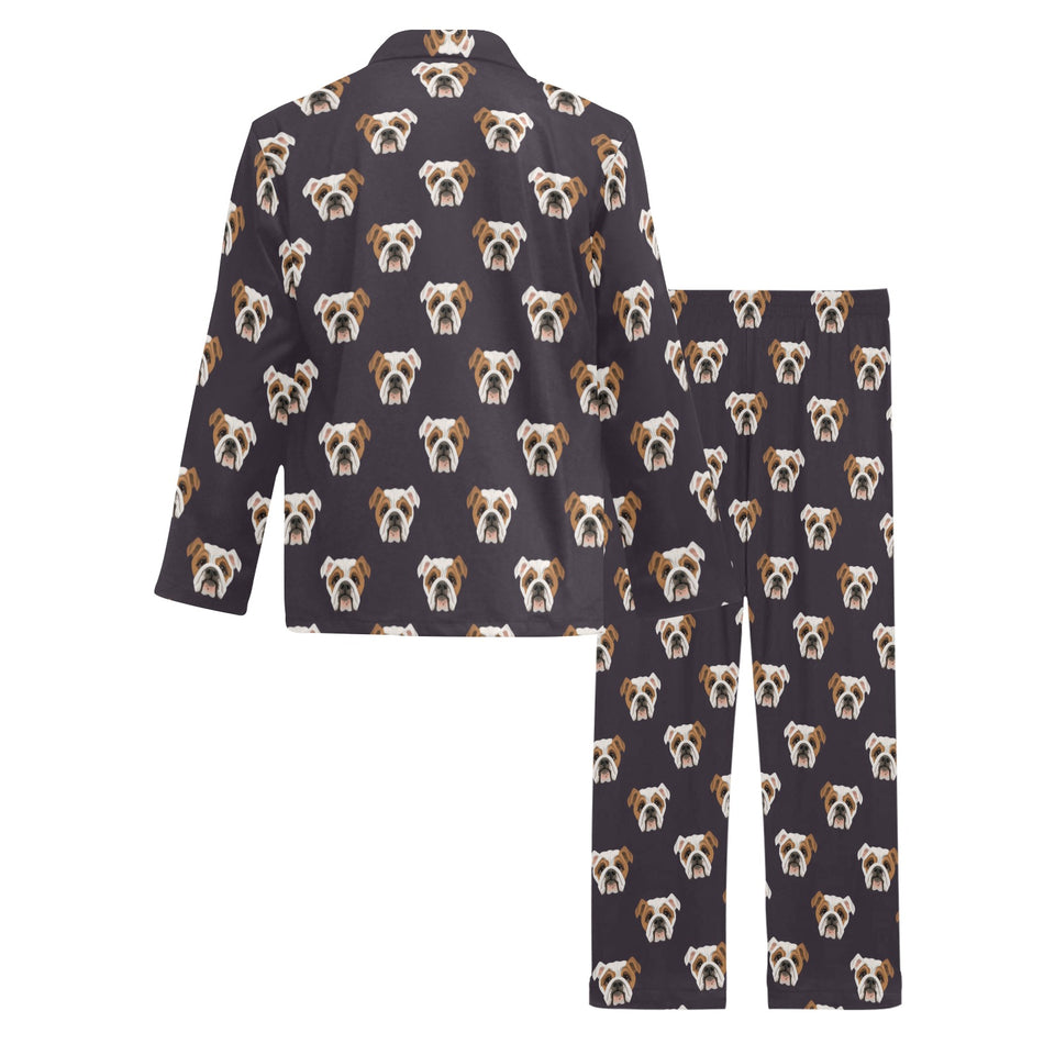 English Bulldog Pattern Print Design 03 Men's Long Pajama Set