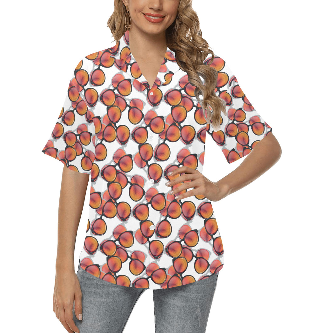 Sun Glasses Pattern Print Design 01 Women's All Over Print Hawaiian Shirt