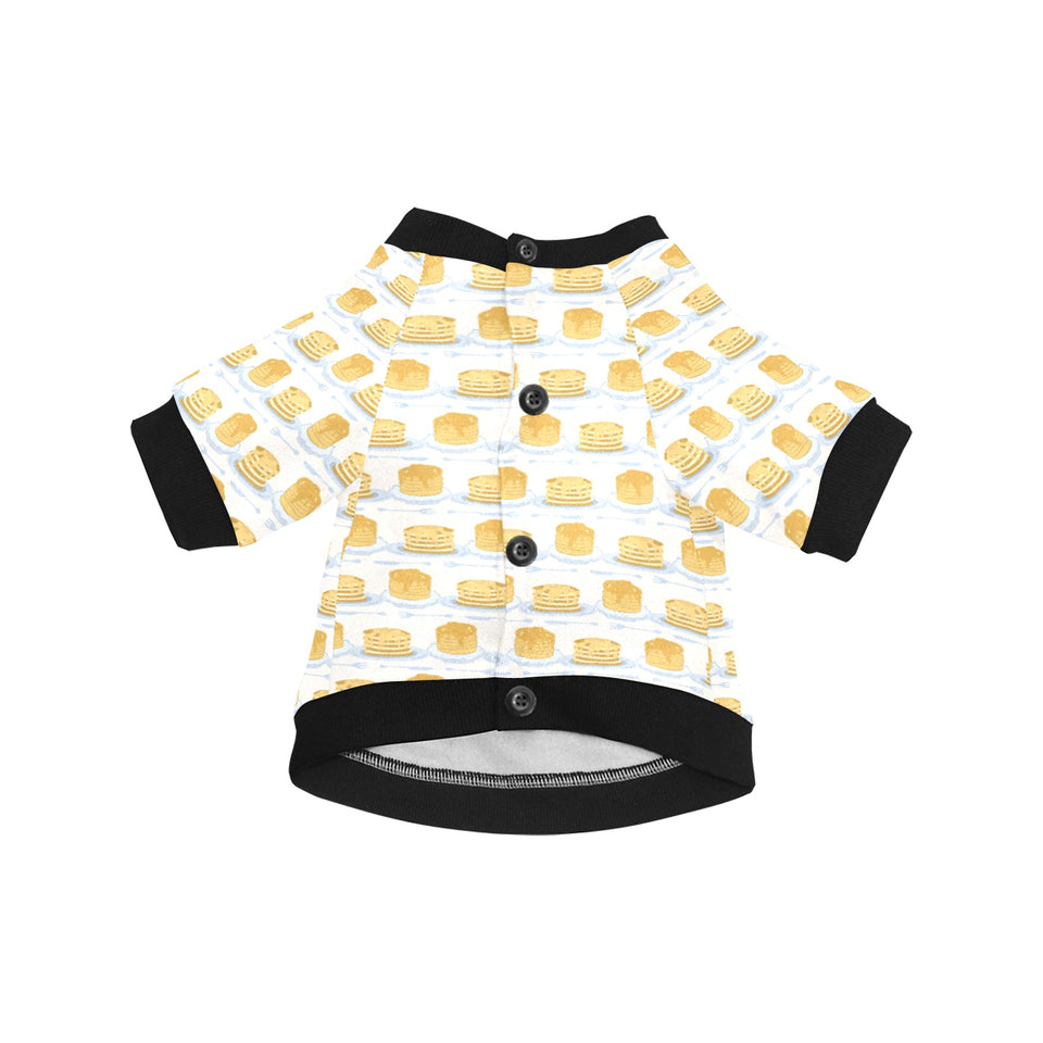 Pancake Pattern Print Design 01 All Over Print Pet Dog Round Neck Fuzzy Shirt