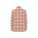 Pretzels Pattern Print Design 04 Women's Long Sleeve Polo Shirt