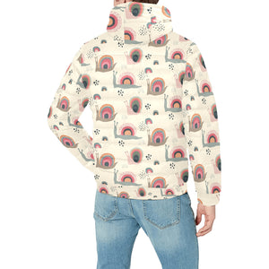 Snail Pattern Print Design 04 Men's Padded Hooded Jacket(ModelH42)