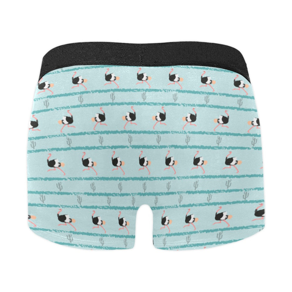 Ostrich Pattern Print Design 04 Men's All Over Print Boxer Briefs Men's Underwear