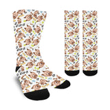 Yorkshire Terrier Pattern Print Design 05 Crew Socks