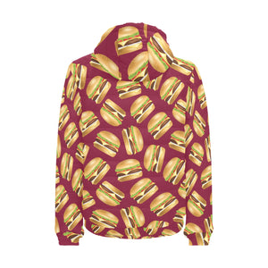 Hamburger Pattern Print Design 01 Men's Padded Hooded Jacket(ModelH42)