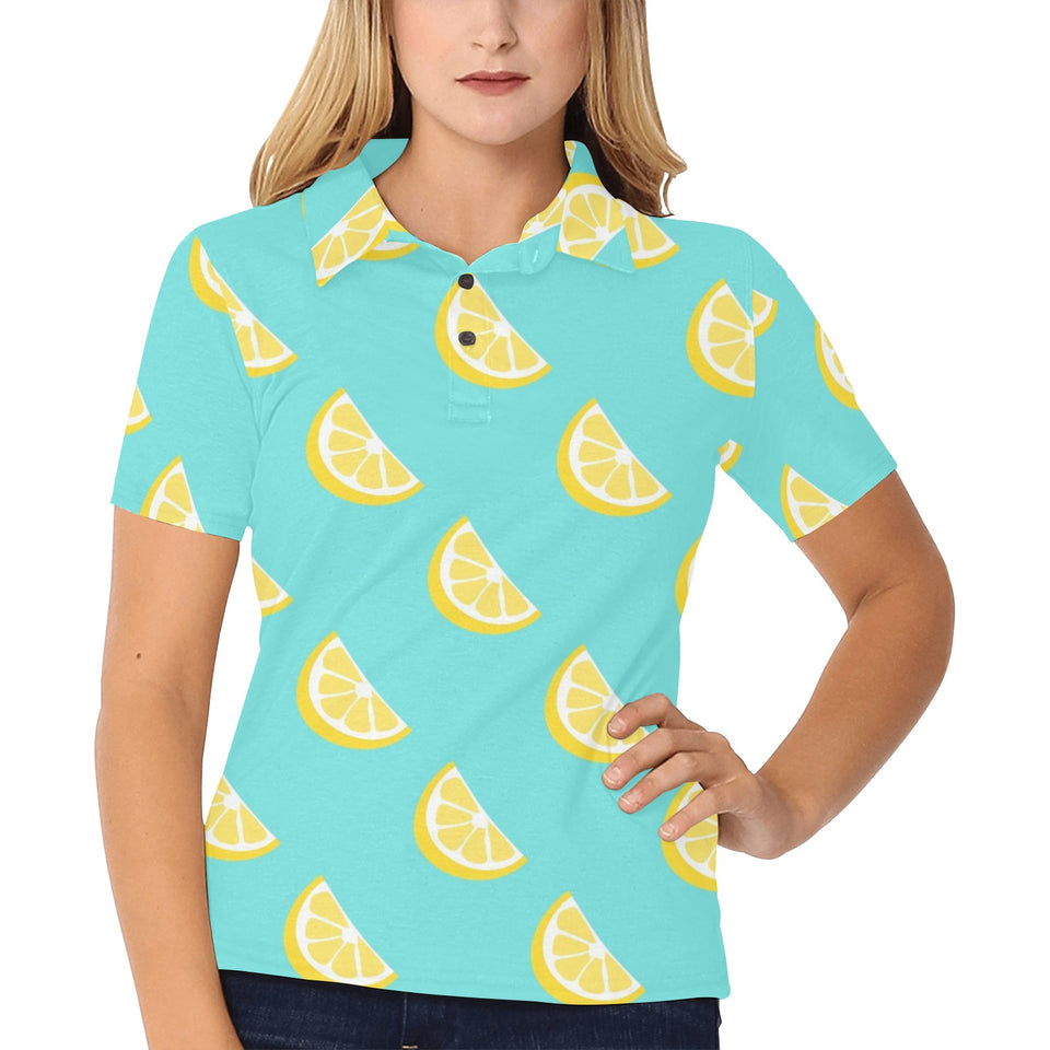 Lemon Theme Pattern Women's All Over Print Polo Shirt