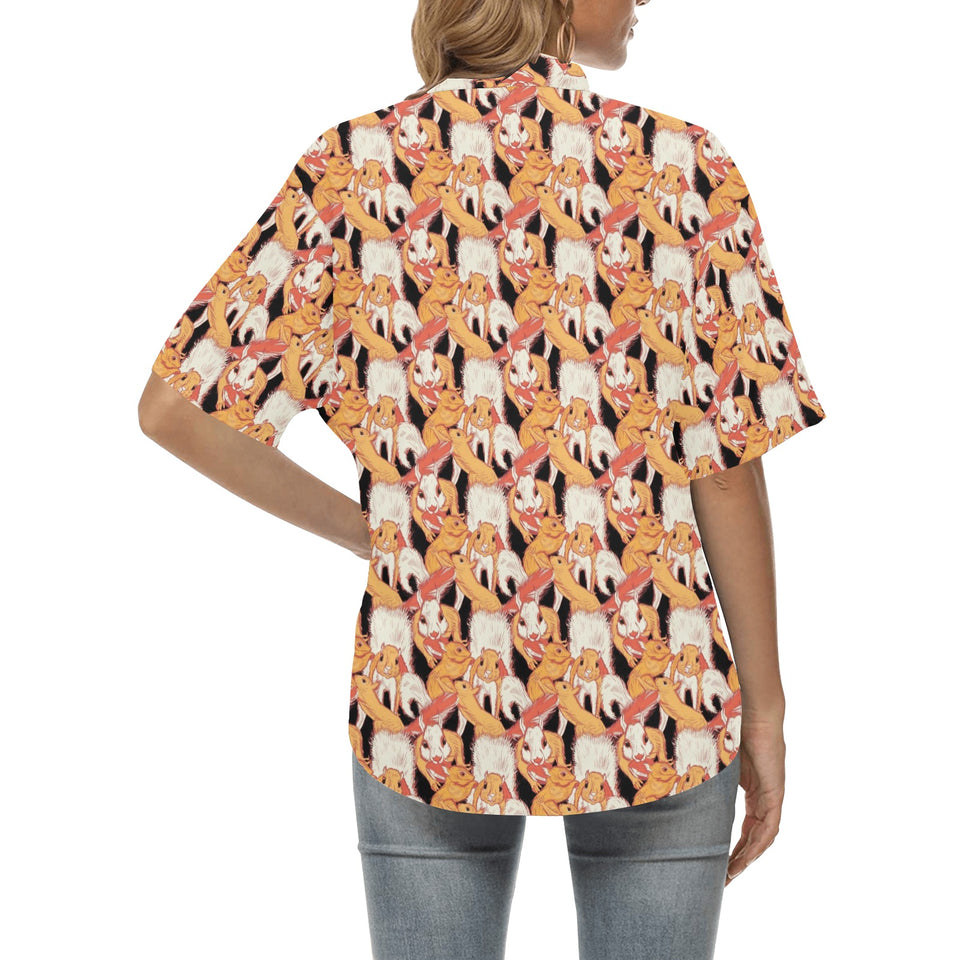 Squirrel Pattern Print Design 04 Women's All Over Print Hawaiian Shirt