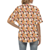 Squirrel Pattern Print Design 04 Women's All Over Print Hawaiian Shirt