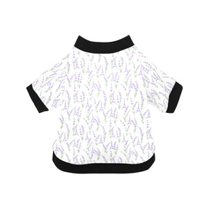 Eiffel Tower Lavender Pattern Print Design 01 All Over Print Pet Dog Round Neck Fuzzy Shirt