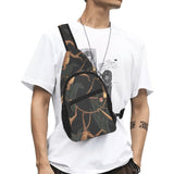 Monkey Pattern Black Background All Over Print Chest Bag