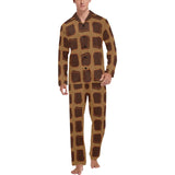 Bread Toast Pattern Print Design 04 Men's Long Pajama Set