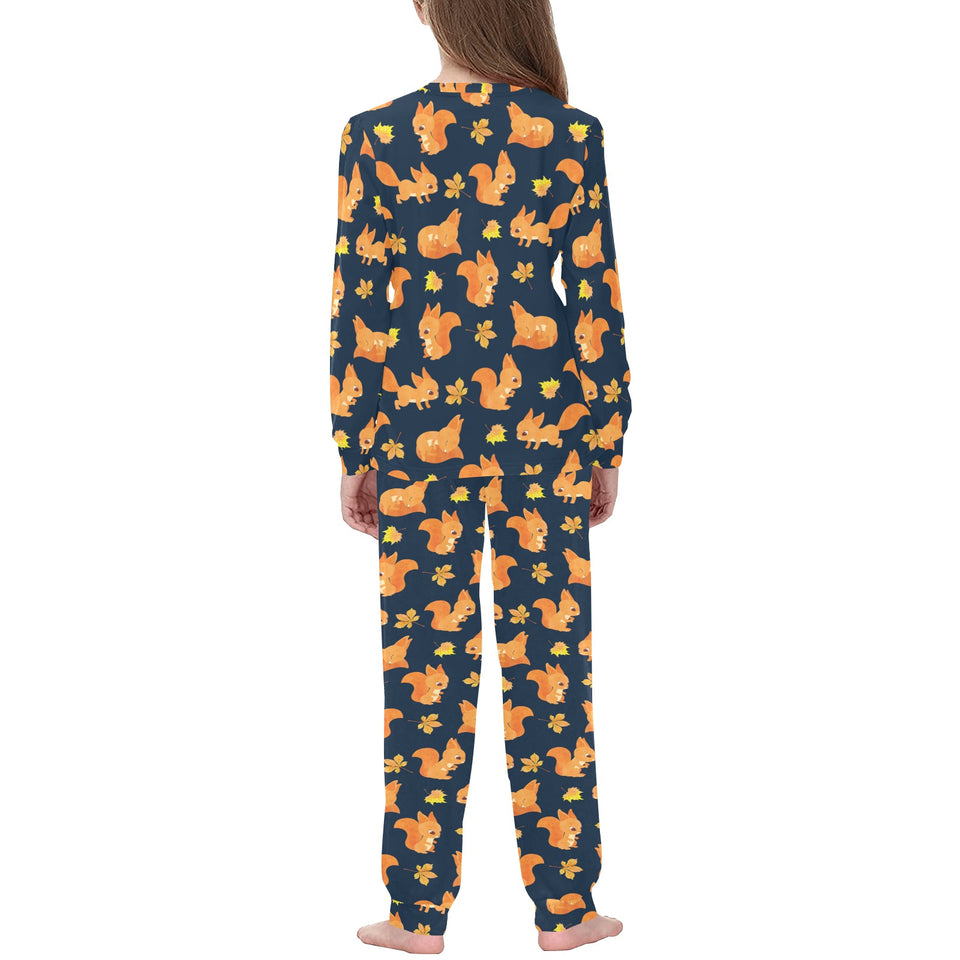 Squirrel Pattern Print Design 05 Kids' Boys' Girls' All Over Print Pajama Set