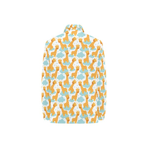 Giraffe Pattern Print Design 05 Women's Long Sleeve Polo Shirt