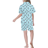 Piano Pattern Print Design 05 Kids' Boys' Girls' V-Neck Short Pajama Set