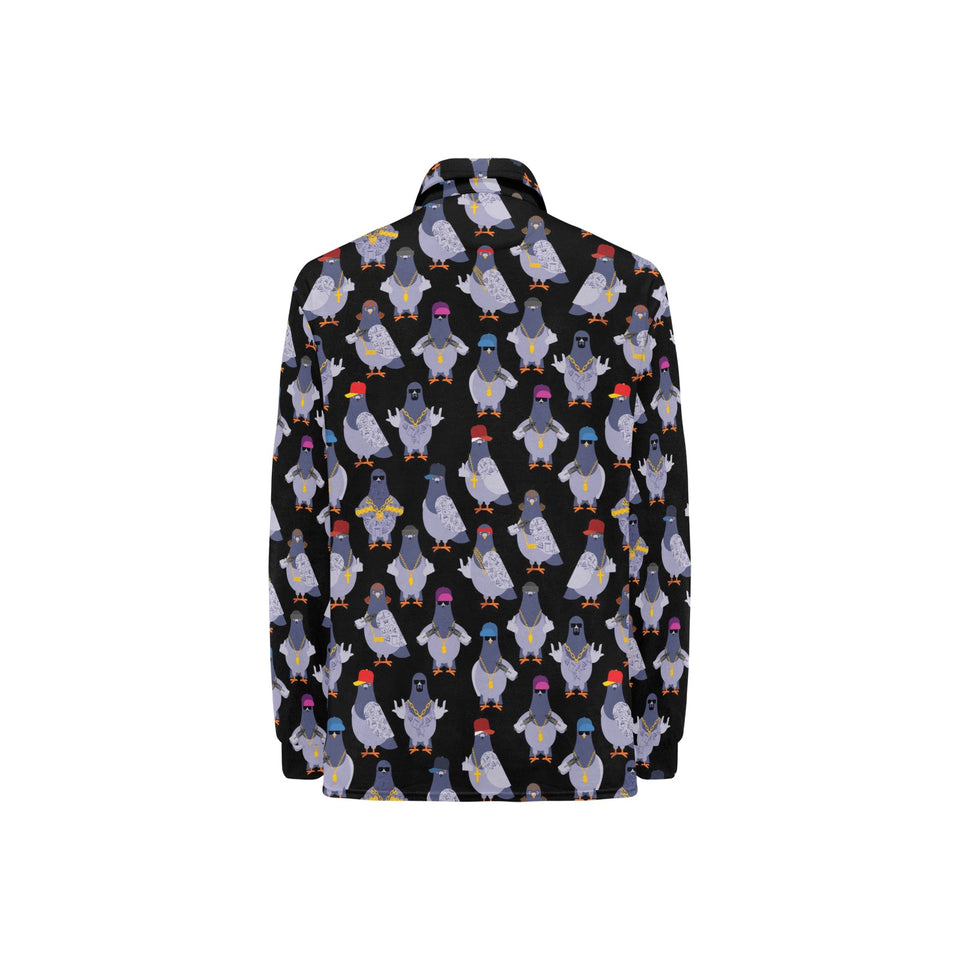 Pigeon Pattern Print Design 04 Women's Long Sleeve Polo Shirt