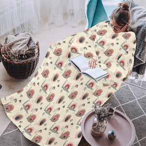 Snail Pattern Print Design 04 Blanket Robe with Sleeves