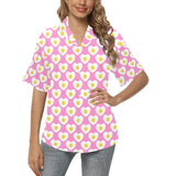 Fried Eggs Pattern Print Design 02 Women's All Over Print Hawaiian Shirt