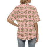 Pretzels Pattern Print Design 04 Women's All Over Print Hawaiian Shirt